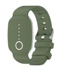 For EmeTerm Fashion Solid Color Silver Buckle Silicone Watch Band(Dark Green)