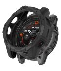 For Garmin Fenix E 47mm Armor Hollow TPU Half Coverage Watch Protective Case(Black)