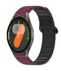 For Samsung Galaxy Watch 7 40 / 44mm Dual Color Magnetic Buckle Silicone Watch Band(Wine Red+Black)