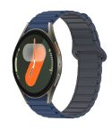 For Samsung Galaxy Watch 7 40 / 44mm Dual Color Magnetic Buckle Silicone Watch Band(Blue+Grey)