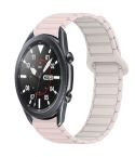 For Samsung Galaxy Watch3 45mm Dual Color Magnetic Buckle Silicone Watch Band(Pink+Starlight)
