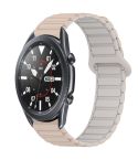 For Samsung Galaxy Watch3 45mm Dual Color Magnetic Buckle Silicone Watch Band(Milk Tea+Rocky White)