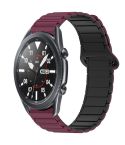 For Samsung Galaxy Watch3 45mm Dual Color Magnetic Buckle Silicone Watch Band(Wine Red+Black)