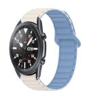 For Samsung Galaxy Watch3 45mm Dual Color Magnetic Buckle Silicone Watch Band(White+Blue)