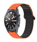For Samsung Galaxy Watch3 45mm Dual Color Magnetic Buckle Silicone Watch Band(Orange+Black)
