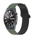 For Samsung Galaxy Watch3 45mm Dual Color Magnetic Buckle Silicone Watch Band(Green+Black)
