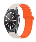 For Samsung Galaxy Watch3 45mm Dual Color Magnetic Buckle Silicone Watch Band(Stralight+Orange)
