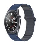 For Samsung Galaxy Watch3 45mm Dual Color Magnetic Buckle Silicone Watch Band(Blue+Grey)