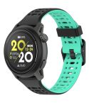 For Coros Pace 3 Dual Color Quick Release 22mm Silicone Watch Band(Black Lake Blue)
