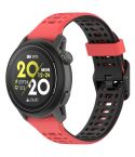 For Coros Pace 3 Dual Color Quick Release 22mm Silicone Watch Band(Red Black)