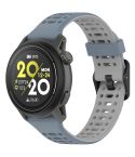 For Coros Pace 3 Dual Color Quick Release 22mm Silicone Watch Band(Blue Gray Gray)