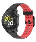 For Coros Pace 2 Dual Color Quick Release 20mm Silicone Watch Band(Black Red)