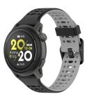 For Coros Pace 2 Dual Color Quick Release 20mm Silicone Watch Band(Black Gray)