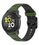 For Coros Pace 2 Dual Color Quick Release 20mm Silicone Watch Band(Army Black)