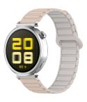 For Amazfit Active 20mm Dual Color Magnetic Buckle Silicone Watch Band(Milk Tea+Rocky White)