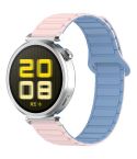 For Amazfit Active 20mm Dual Color Magnetic Buckle Silicone Watch Band(Pink+Blue)