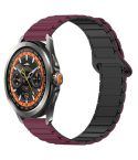 For Xiaomi Watch S4 Sport Dual Color Magnetic Buckle 22mm Silicone Watch Band(Wine Red+Black)