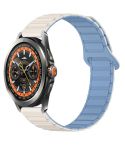 For Xiaomi Watch S4 Sport Dual Color Magnetic Buckle 22mm Silicone Watch Band(White+Blue)