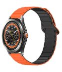 For Xiaomi Watch S4 Sport Dual Color Magnetic Buckle 22mm Silicone Watch Band(Orange+Black)