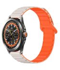 For Xiaomi Watch S4 Sport Dual Color Magnetic Buckle 22mm Silicone Watch Band(Stralight+Orange)