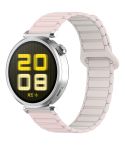 For Amazfit Bip 5 / GTR 4 / GTR 3 Dual Color 22mm Magnetic Buckle Silicone Watch Band(Pink+Starlight)