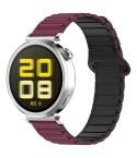 For Amazfit Bip 5 / GTR 4 / GTR 3 Dual Color 22mm Magnetic Buckle Silicone Watch Band(Wine Red+Black)