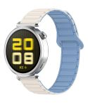 For Amazfit Bip 5 / GTR 4 / GTR 3 Dual Color 22mm Magnetic Buckle Silicone Watch Band(White+Blue)