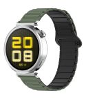 For Amazfit Bip 5 / GTR 4 / GTR 3 Dual Color 22mm Magnetic Buckle Silicone Watch Band(Green+Black)