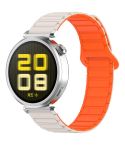 For Amazfit Bip 5 / GTR 4 / GTR 3 Dual Color 22mm Magnetic Buckle Silicone Watch Band(Starlight+Orange)