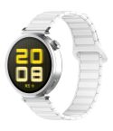 For Amazfit Bip 5 / GTR 4 / GTR 3 Dual Color 22mm Magnetic Buckle Silicone Watch Band(White)