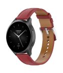 For Amazfit Bip 5 / GTR 4 / GTR 3 22mm Stainless Steel Quick Release Buckle Genuine Leather Watch Band(Red)