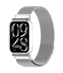 For Xiaomi Smart Band 9 Pro Metal Frame Integrated Milan Magnetic Stainless Steel Watch Band(Silver)