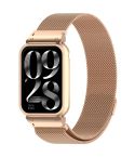 For Xiaomi Smart Band 9 Pro Metal Frame Integrated Milan Magnetic Stainless Steel Watch Band(Rose Gold)