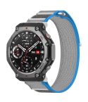 For Amazfit T-Rex 3 Two Tone Nylon Hook and Loop Fastener Watch Band(Blue Gray)