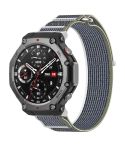 For Amazfit T-Rex 3 Two Tone Nylon Hook and Loop Fastener Watch Band(Green Gray)