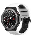 For Amazfit T-Rex 3 Two Tone Needle Buckle Silicone Watch Band(White Black)