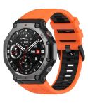 For Amazfit T-Rex 3 Two Tone Needle Buckle Silicone Watch Band(Orange Black)