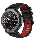 For Amazfit T-Rex 3 Two Tone Needle Buckle Silicone Watch Band(Black Red)