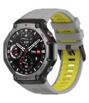 For Amazfit T-Rex 3 Two Tone Needle Buckle Silicone Watch Band(Gray Yellow)