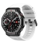 For Amazfit T-Rex 3 Solid Color Needle Buckle Silicone Watch Band(White)