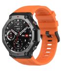 For Amazfit T-Rex 3 Solid Color Needle Buckle Silicone Watch Band(Orange)