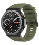 For Amazfit T-Rex 3 Solid Color Needle Buckle Silicone Watch Band(Jungle Green)