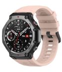 For Amazfit T-Rex 3 Solid Color Needle Buckle Silicone Watch Band(Pink)