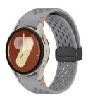 For Samsung Galaxy Watch 7 40 / 44mm Holes Style Stitched Folding Buckle Silicone Watch Band(Space Gray)
