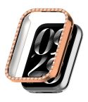 For Xiaomi Smart Band 9 Pro Diamond PC Half Coverage Watch Protective Case(Rose Gold)