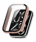 For Xiaomi Smart Band 9 Pro Tempered Film Integrated PC Watch Protective Case(Sakura Pink)