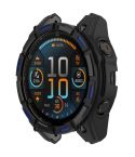 For Garmin Enduro 3 Armour Hollow TPU Half Coverage Watch Protective Case(Black Blue)