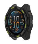 For Garmin Enduro 3 Armour Hollow TPU Half Coverage Watch Protective Case(Black Green)