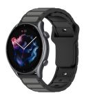 For Amazfit Bip 5 / GTR 4 / GTR 3 Flat Head Dual Color 22mm Quick Release Silicone Watch Band(Black Gray)