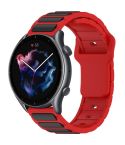 For Amazfit Bip 5 / GTR 4 / GTR 3 Flat Head Dual Color 22mm Quick Release Silicone Watch Band(Red Black)
